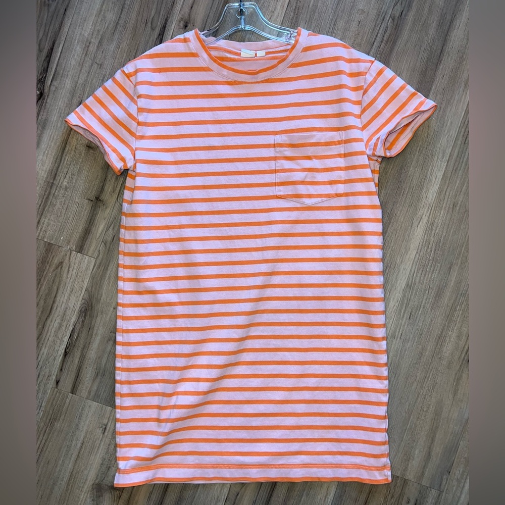 GAP Pink and Orange Striped T-shirt Dress